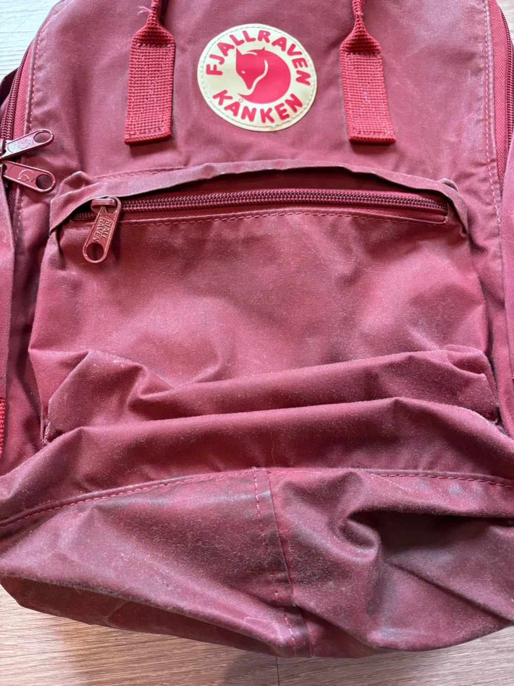 Fjallraven Kanken Classic Kanken Backpack Ox Red 23510 Distressed